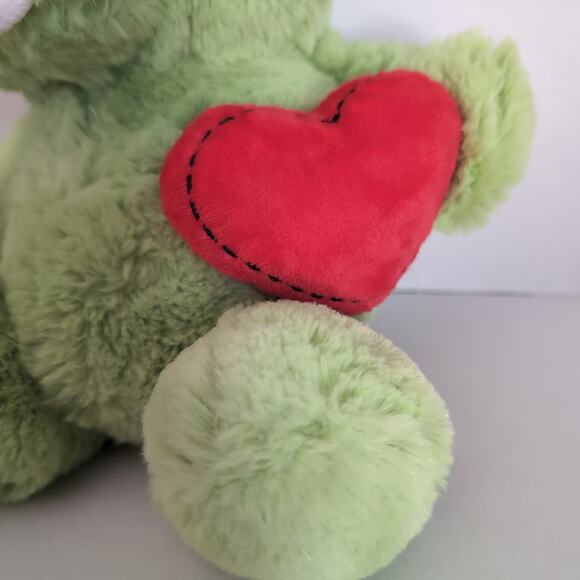 MTY International Green Alligator Plush Red Heart Stuffed Animal Gator - Picture 8 of 12